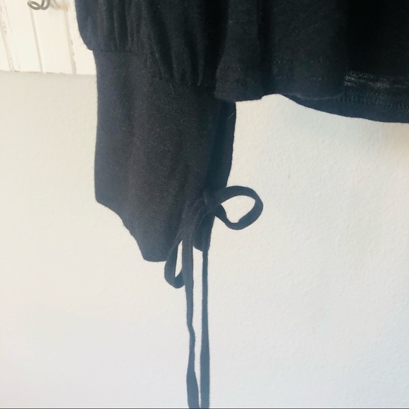 Free People Beach Black Long Dolman Sleeve Top Size Small - Picture 3 of 6